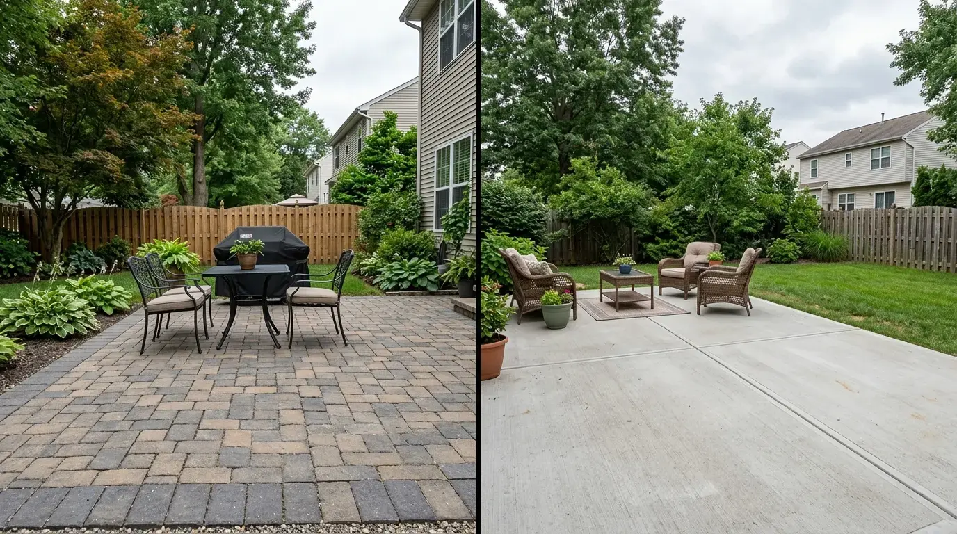 Paver patio and concrete slab compared in New Jersey